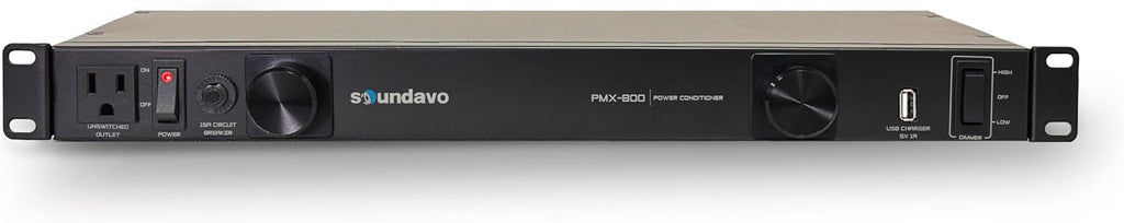 PMX-800 Rack-mount 1U Power Conditioner/Surge Protection - Noise Filtering with 2 Front-panel Pull-out LED Lights (No Sequencer Function)