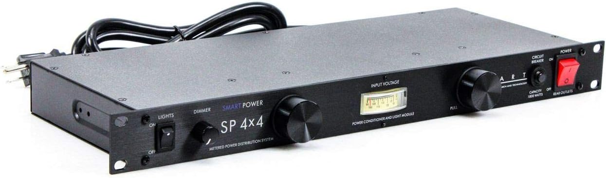 ART SP 4x4 Rackmount 8 Outlet Power Conditioner and Surge Protector - with Linear Voltmeter and Dual Lights
