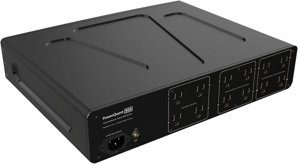 AudioQuest PQ505NA PowerQuest 505 12 Outlet Surge Protector with an AudioQuest NRGY3US01 1.0M Low-Noise AC Power Cable (2023)