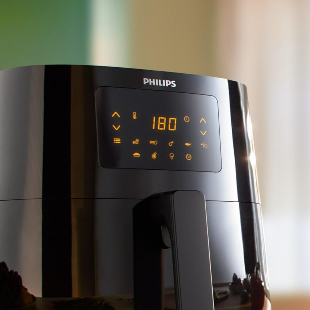Philips Essential Airfryer XL 2.65lb/6.2L Capacity Digital Airfryer with Rapid Air Technology, Starfish Design, Easy Clean Basket, Black, (HD9270/91)