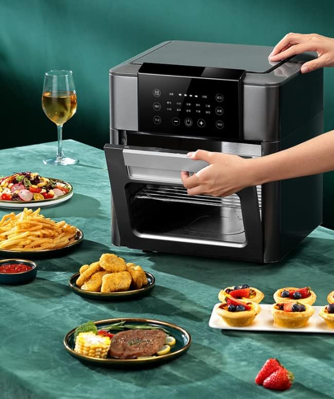 Air Fryer Toaster Oven Combo 13 Quarts 10-in-1 Countertop Convection Oven Rotisserie Dehydrator Double Layer Air Fryer Oven with Digital LED Screen 10 Cooking Presets 5 Accessories