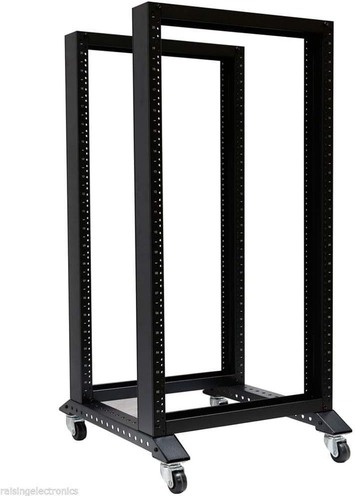 Open Rack 15U 4 Post Open Frame 19-Inch Data Network Desktop Server/Audio Rack (20U, 17' Deep)