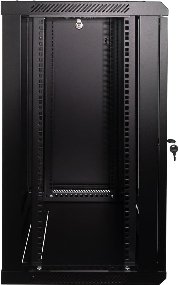 Navepoint 15U Deluxe IT Wallmount Cabinet Enclosure 19-Inch Server Network Rack with Locking Glass Door 16-Inches Deep Black