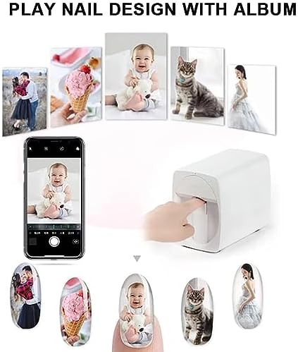 3D Nail Art Printer, Automatic Portable Nail Painting Machine with WiFi/USB/Digital DIY for Kids & Studios, Green Color - Perfect for Creative Nail Designs and Artistry