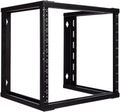 NavePoint 9U Open Frame Wall Mount Server Rack for 19' Networking IT Equipment & A/V, 12-24 Threaded, Compatible with 2-Post Mounting, Black