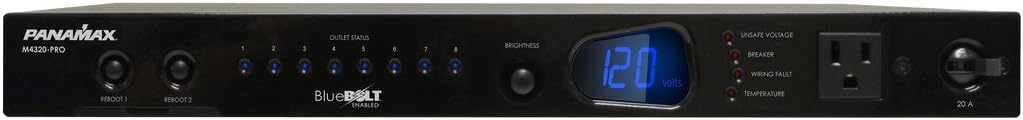 Furman M4320-PRO | 20A BlueBOLT Power Conditioner 8 Individually Controlled Outlets 8 Feet Cord