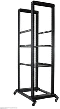 Server Rack Open Frame 4 Post 19 inch Adjustable Server/Audio Rack Cold Rolled Steel (42U 31' with Shelves)