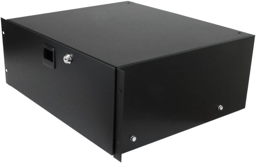 Penn Elcom 3234LK 4 Space (4U) Steel Rack Drawer with Slam Latch & Keyed Lock, 15.25 Inch Deep