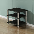 2/3/4 Tier Audio Rack, Open Air Design, Media Cabinet with Metal Frame, Audio Component Rack, Audio Rack Cabinet for Server and AV Equipment(Black,24.41 * 23.62in)