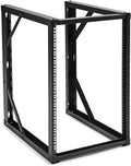 NavePoint 15U Open Frame Wall Mount Server Rack for 19' Networking IT Equipment & A/V Gear, 24.81' Depth, 330 lbs Weight Capacity, 12-24 Threaded