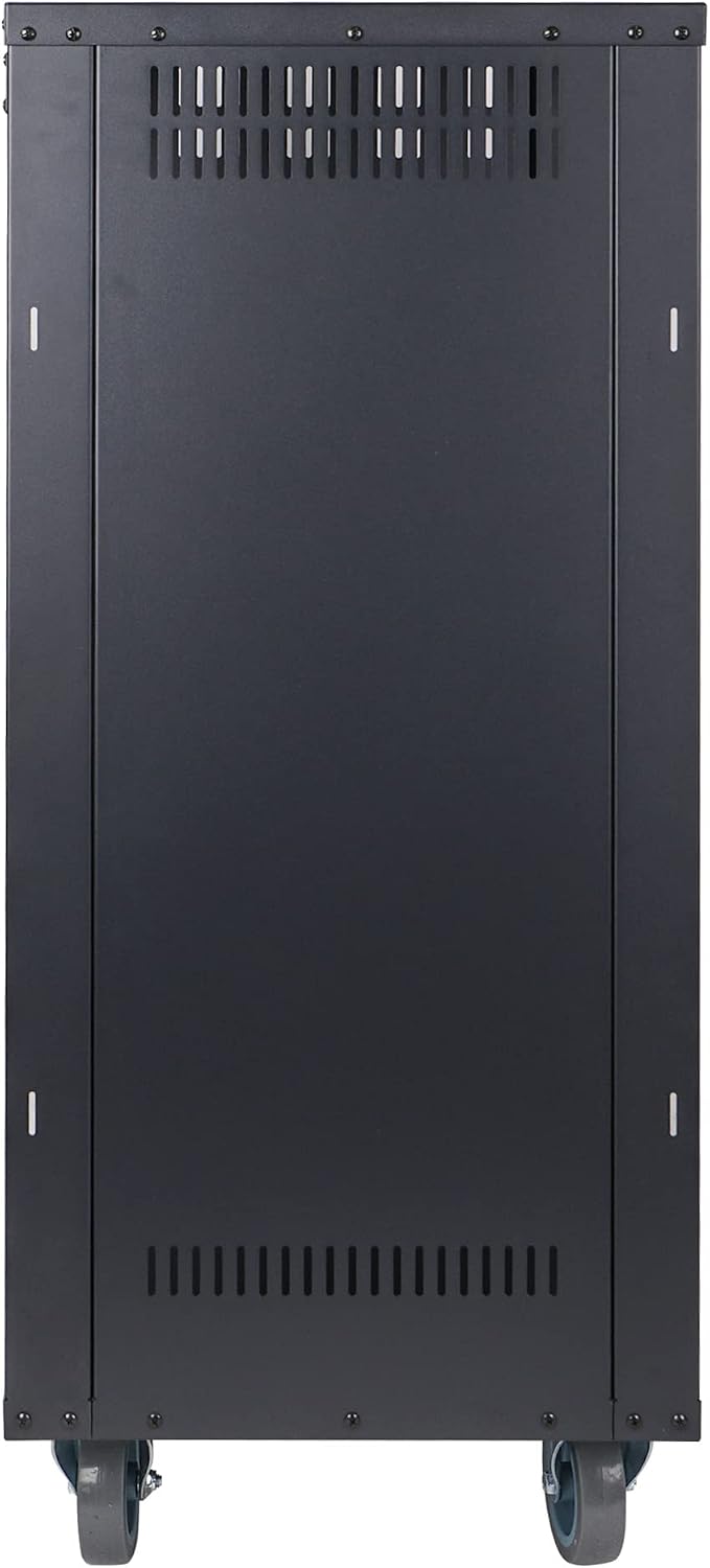 Sound Town 21U Universal Steel Rack, w/Mesh Doors, Locking Casters, Vented Side Panels for Audio Video, Server and Network Equipment (STRK-M21UWD)