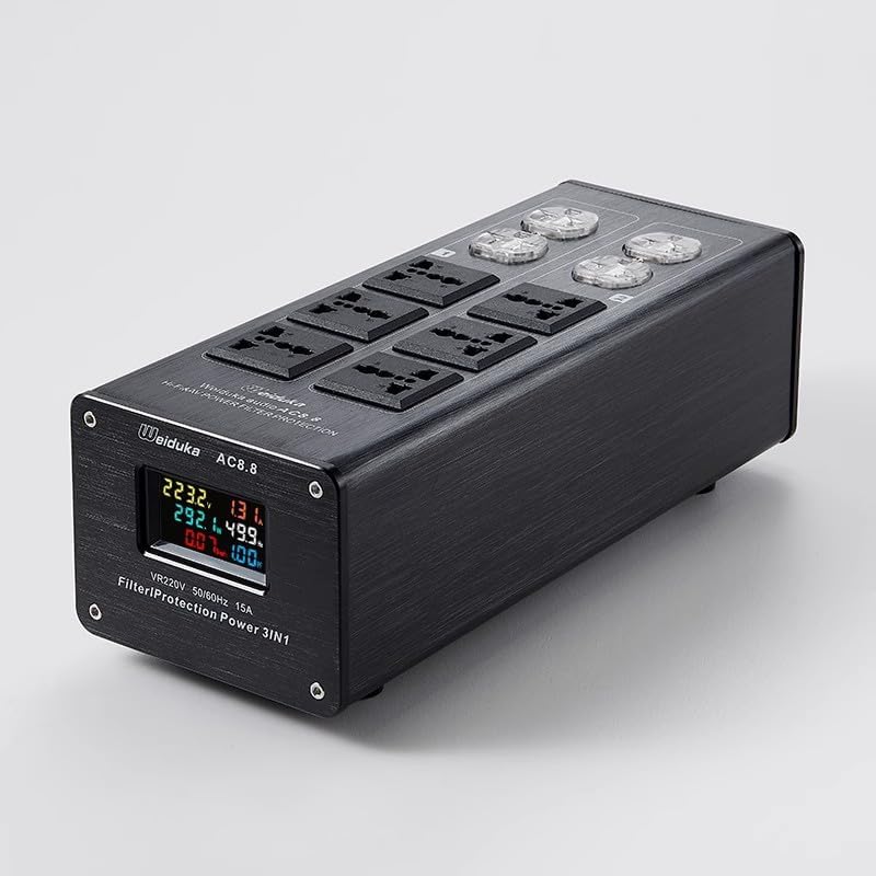 3000W Audio Power Purifier Filter, 15A 100-240V AC8.8 AC Power Socket Video Noise Eliminator Line Conditioner Whole Entertainment System Protection