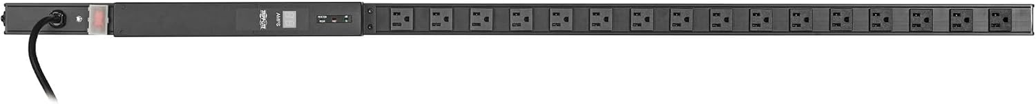 Tripp Lite 1.44kW Metered PDU 15A with Isobar Surge Protection, 3840 Joules, 120V, 16 Outlets Standard NEMA 5-15R, 15 ft. Power Cord (L5-30P), 0U Vertical Rackmount, 2-Year Warranty (PDUMV15-ISO)
