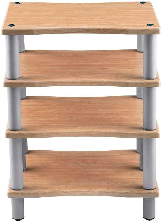 Monolith by Monoprice Heavy Duty 4 Tier Audio Stand XL 1 inch Shelf Thickness Maple