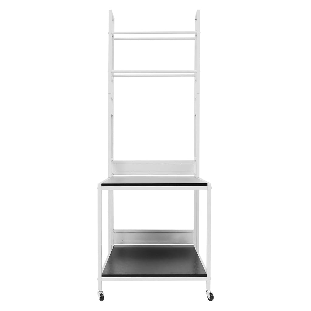 3D Printer Stand and Filament Storage, Heavy Duty 3D Printer Table on Wheels, Sturdy 3D Printer Filament Storage Rack, Large Shelf 3D Printer Stand Cart Desk for Workshop Studio Office(White)
