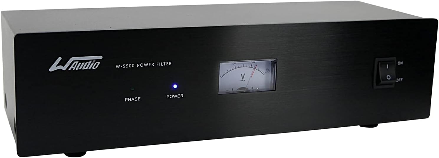 WAudio AC Noise Power Conditioner - Mains Purifier Audio Video Noise Filter Surge Protector with US Standard Sockets (Black)