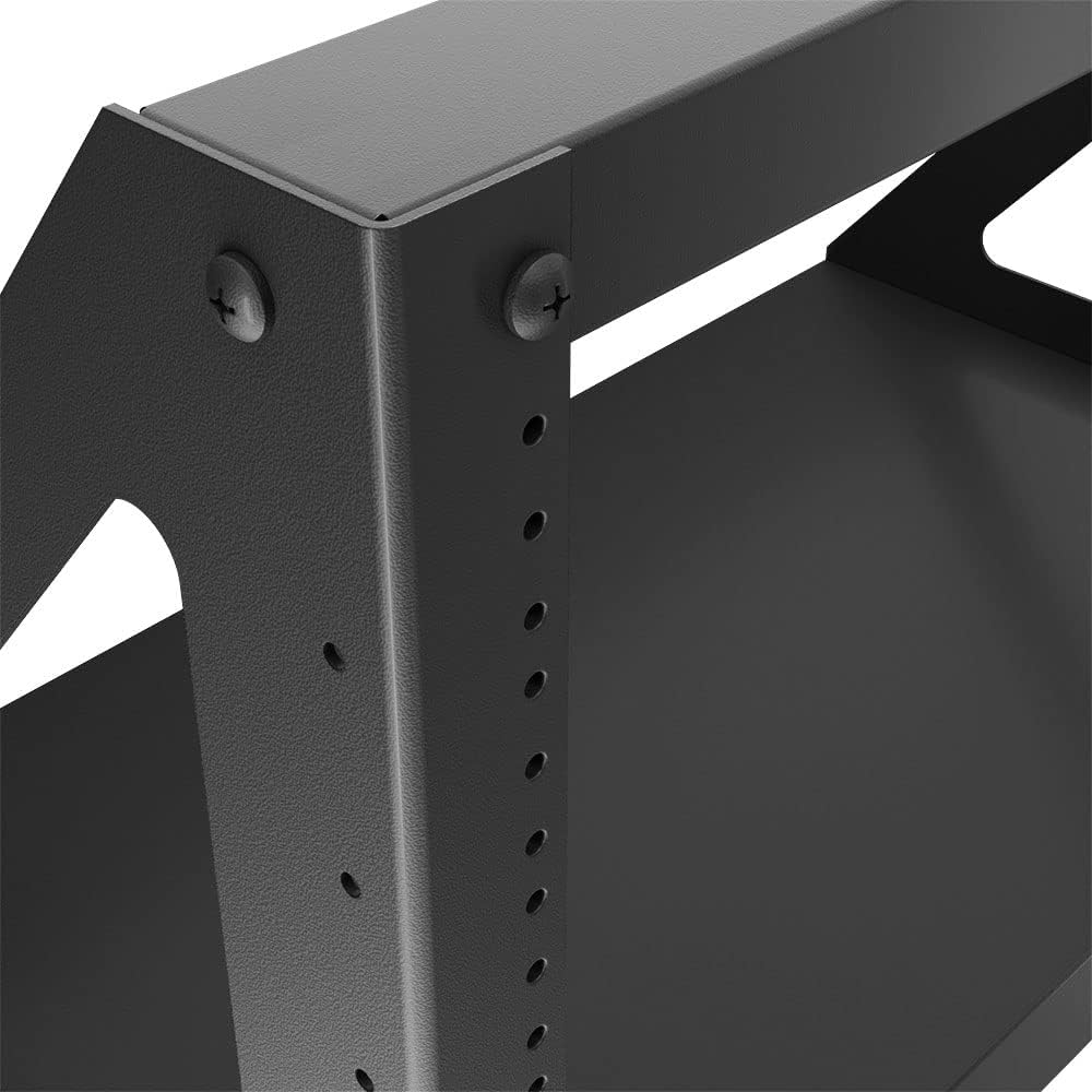 NavePoint 6U 2 Post Server Rack for 19 Inch Equipment, Freestanding Desktop Rack for AV, Networking, Data & IT Devices, Heavy Duty 2-Post Rack 6U 330lbs Weight Capacity, Black