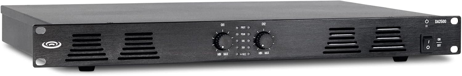 Pure Resonance Audio DA2500 Dual-Impedance 500W Rack Mount Power Amplifier
