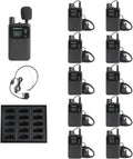 AGJ Wireless Tour Guide System, Tour Guide Microphone, Tour Guide Headsets 1 Transmitter 10 Receivers 1 Charger Court Church Translation Assisted Listening System for Factory School