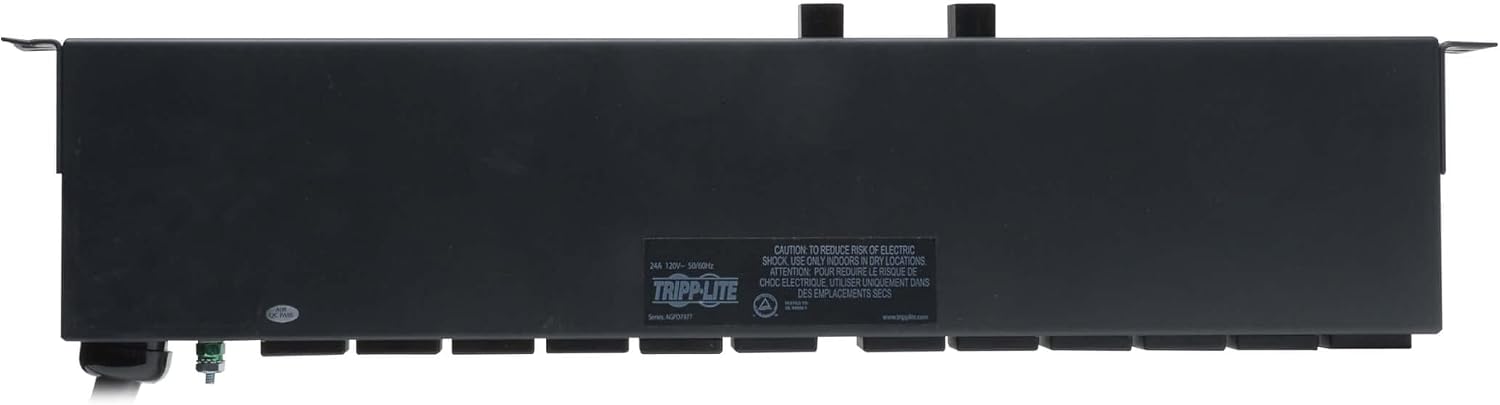 Tripp Lite 2.9kW Basic Rackmount PDU with Isobar Surge Protection, 120V, 3840 Joules, 12 Outlets Standard 5-15/20R, 15 ft / 4.5M L5-30P Power Cord, TAA Compliant, 5-Year Warranty (PDUH30-ISO)