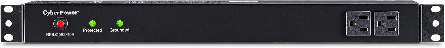 CyberPower RKBS15S2F10R Rackbar Surge Protector, 120V/15A, 12 Outlets, 15 Foot Power Cord, 1U Rackmount, UL Listed