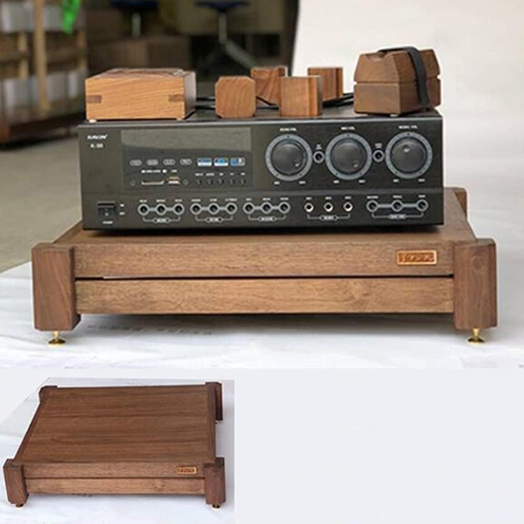 Wooden Speaker Stand Power Amplifier Cabinet Amplifier Rack Audio Shelf Audio Equipment Rack Amplifiers Effects Stands (Color : Brown, Size : 54x44x12cm)