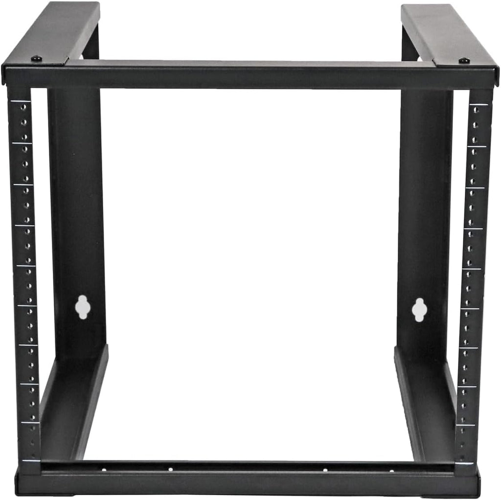 AEONS 9U Open Frame Wall Mount 19-Inch IT Network Server A/V Equipment Rack 16' Depth 12-24 Threaded 2-Post Mounting, Black