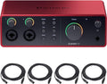 Focusrite Scarlett 4i4 4th Gen Audio Interface AMS-SCARLETT-4I4-4G Bundle with 4x OnStage MC-20 Production-Grade 20ft XLR to XLR Microphone Cable