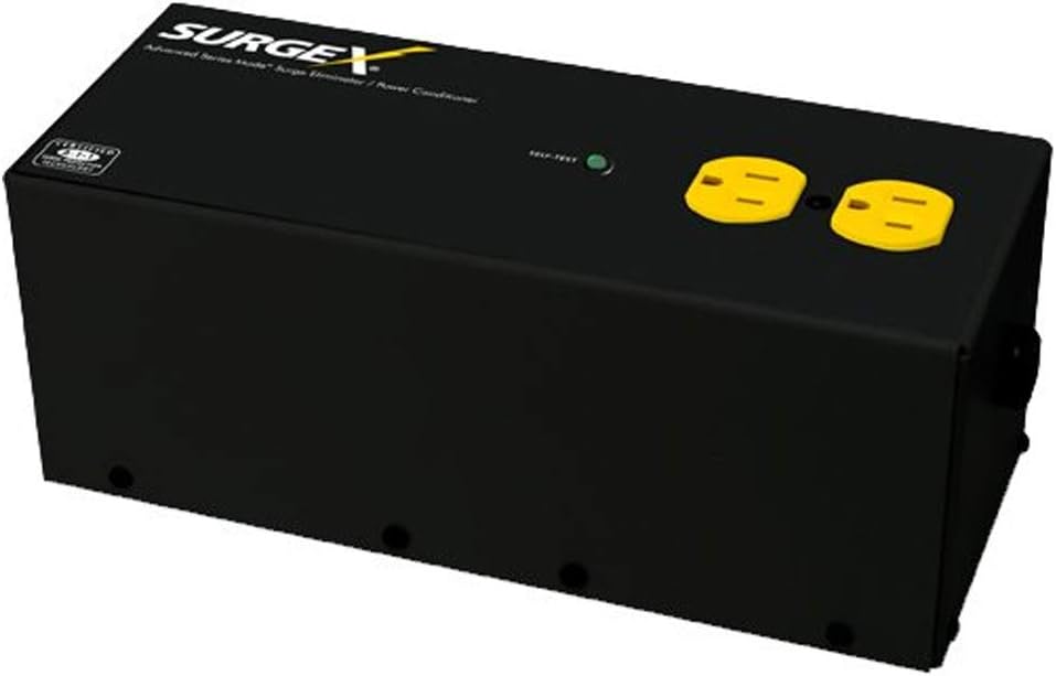 SurgeX SA-15 Standalone Surge Eliminator and Power Conditioner - Surge Protector with EMI/RFI Noise Filter, 120 Volt, 15 amp, 2 Outlets