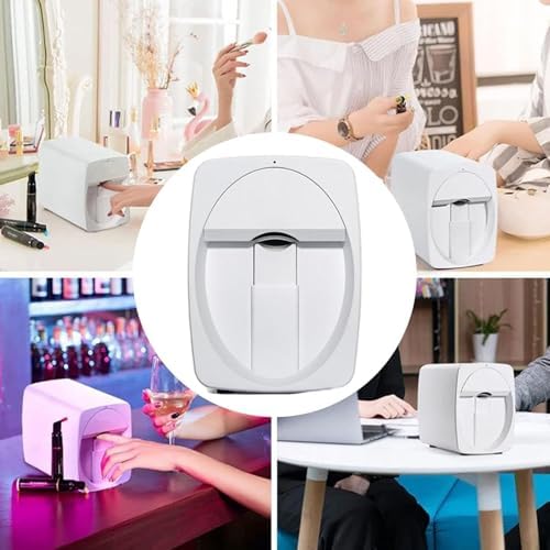 WiFi 3D Nail Printer Machine - DIY Mobile App Control, Digital Design Printer for Home Salon for Girls & Women (Black)