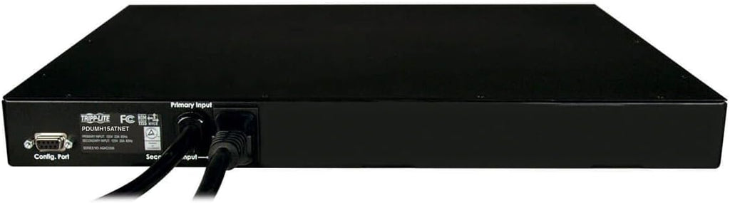 Tripp Lite 1.4kW Single-Phase ATS / Switched PDU with LX Platform Interface, 120V outlets (8 5-15R), 2 5-15P 120V 12ft Inputs, 1U Rack-Mount, TAA, 2 Year Warranty (PDUMH15ATNET ) Black