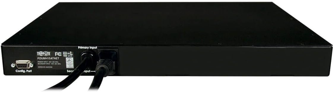 Tripp Lite 1.4kW Single-Phase ATS / Switched PDU with LX Platform Interface, 120V outlets (8 5-15R), 2 5-15P 120V 12ft Inputs, 1U Rack-Mount, TAA, 2 Year Warranty (PDUMH15ATNET ) Black