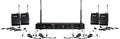Gemini Sound UHF-04HL Professional Audio DJ Equipment Superior Single Channel Quad 4 Wireless UHF Headset Lavalier Microphones Receiver System with 150ft Operating Range