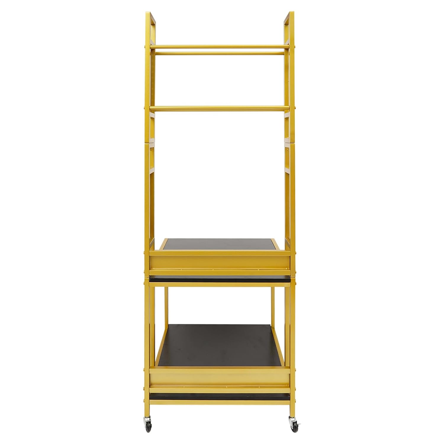3D Printer Stand Double Layer 3D Printer Filament Storage Rack, Spools Holder Racks, Mobile Printer Table with Wheels for Studio Office Storage and Organization (Gold)