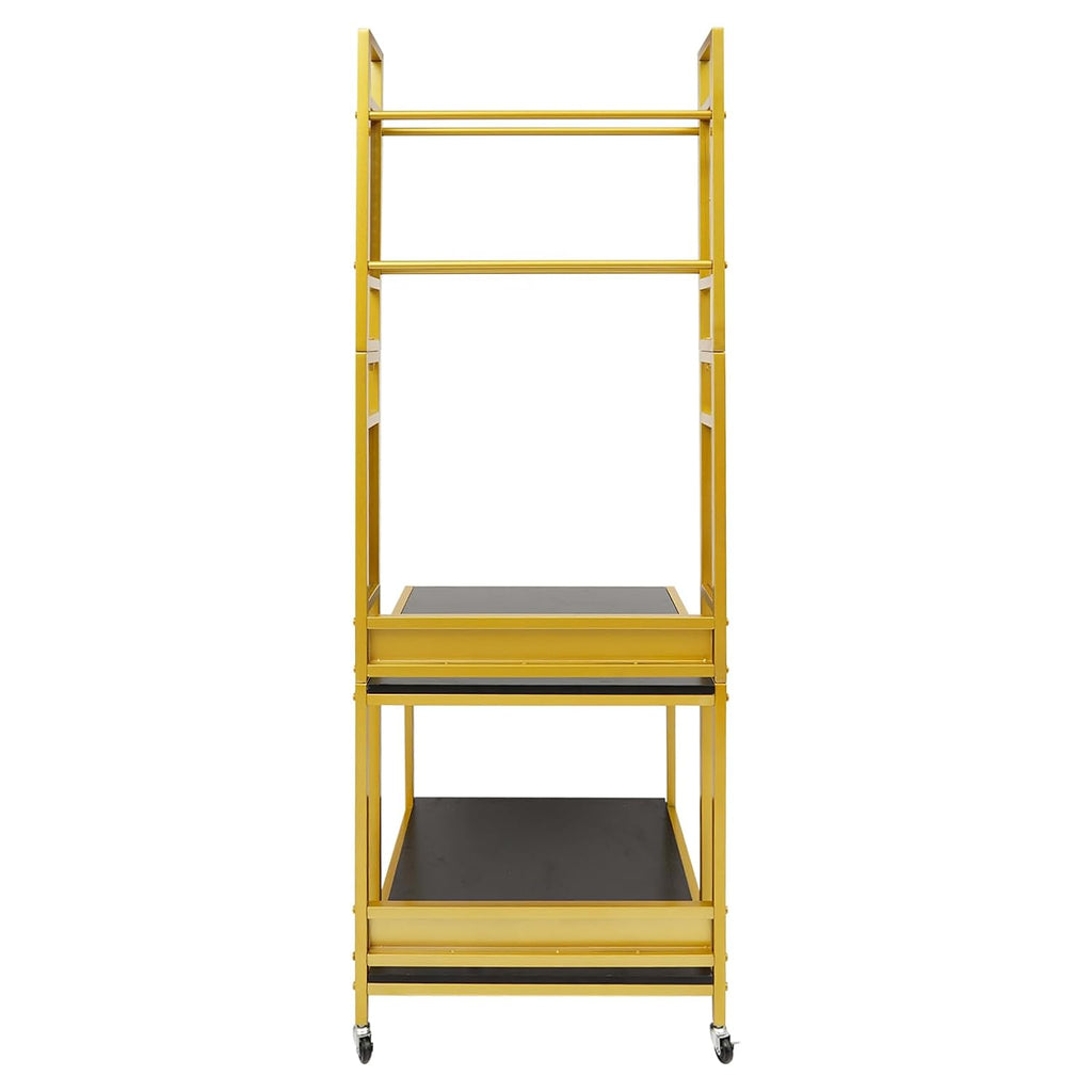 3D Printer Stand and Filament Storage, Heavy Duty 3D Printer Table on Wheels, Sturdy 3D Printer Filament Storage Rack, Large Shelf 3D Printer Stand Cart Desk for Workshop Studio Office(Gold)