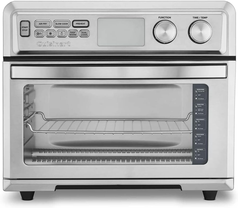 Cuisinart Air Fryer Toaster Oven with Extra-Large Capacity, 1800W Stainless Steel Oven with Digital Display, Bake, Broil, Roast & Air Fry Options, Adjustable Temperature, TOA-95NAS