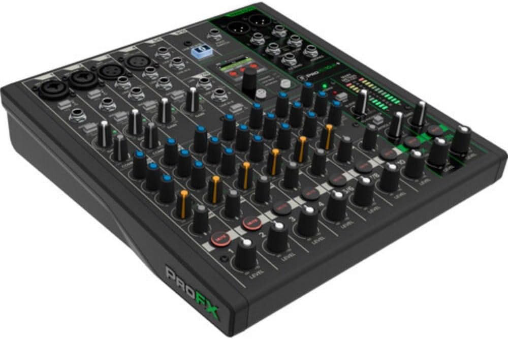 Mackie ProFX10v3+ 10-Channel Analog Mixer with Built-In FX, USB Recording, and Bluetooth Bundle with G-MIXERBAG-1515 Padded Nylon Mixer/Equipment Bag and Stereo Breakout Cable 10'