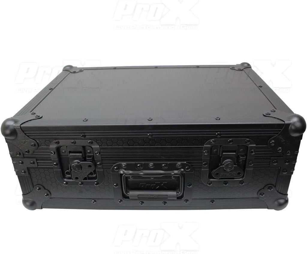 ProX XS-RANE12BL ATA-300 Style Flight Case, For Rane 12 Motorized DJ Control System, Pro Audio Equipment Storage, Black on Black