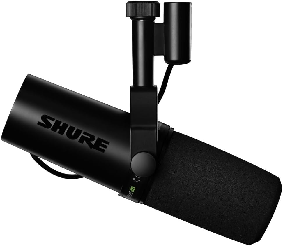 Shure SM7dB Dynamic Studio Microphone with Built-in Preamp – XLR Mic for Podcasting, Streaming & Vocal Recording, Wide Frequency Range, Smooth Warm Audio, Detachable Windscreen, Black