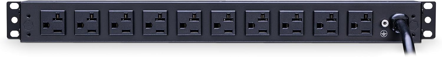 CyberPower RKBS20S2F10R Rackbar Surge Protector, 120V/20A, 12 Outlets, 15 Foot Power Cord, 1U Rackmount