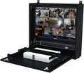 Wall-Mount DVR/NVR Security Enclosure, Lockable Steel Cabinet with 1U Adjustable Rail, Ventilated, 22″ W × 21.2″ H × 5.9″ D, Black (RAL 9005) – STURDX