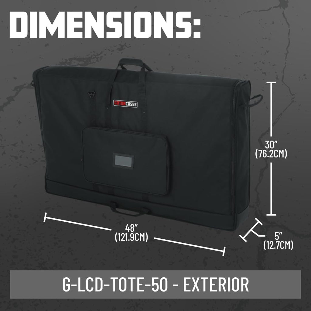 Gator Cases Padded Nylon Carry Tote Bag for Transporting LCD Screens, Monitors and TVs, Fits 50' Screens (G-LCD-TOTE50)