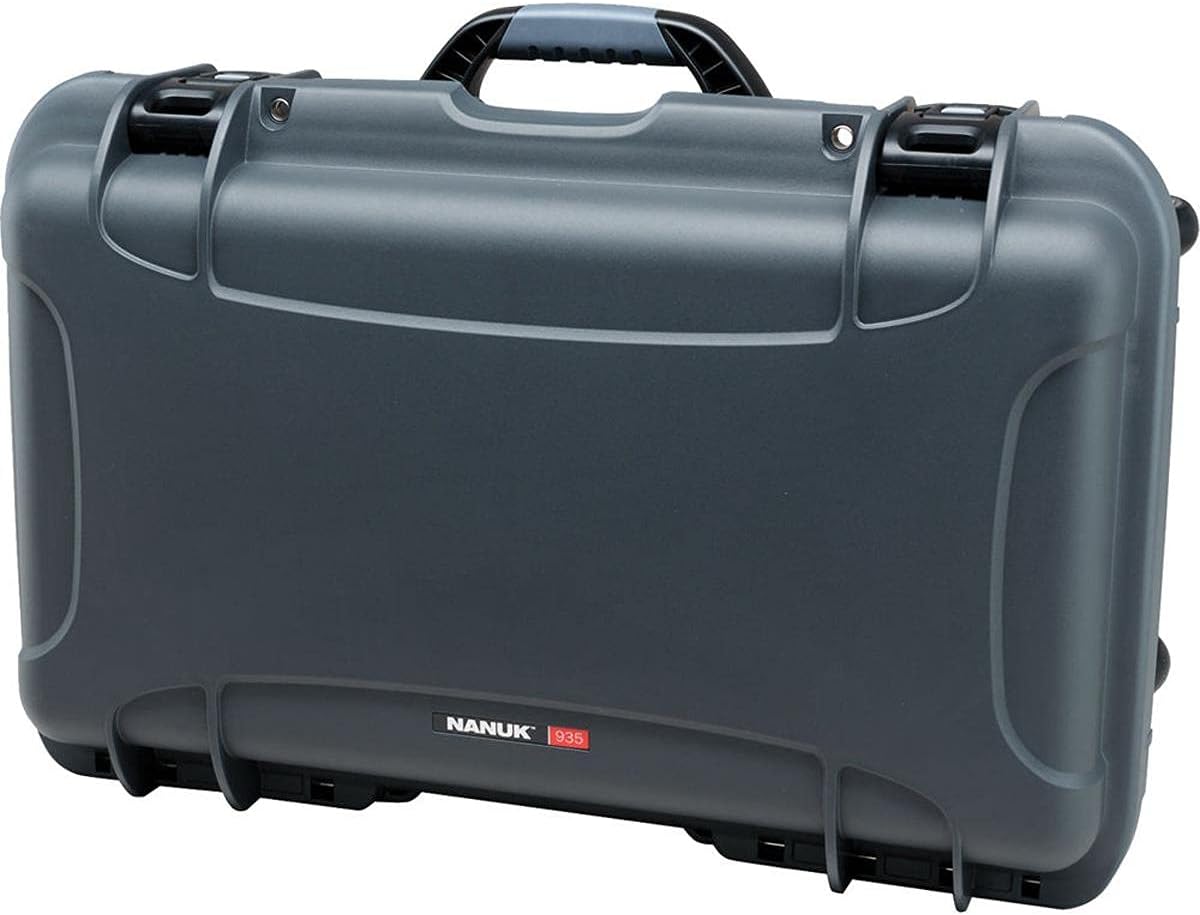 NANUK 935 Hard Case with Padded Divider – Waterproof Equipment Case with Wheels, 22' x 14' x 9' – Dustproof and Impact Resistant, Airline Carry-On Approved – Graphite