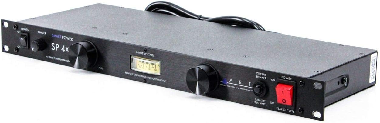 ART SP 4x4 Rackmount 8 Outlet Power Conditioner and Surge Protector - with Linear Voltmeter and Dual Lights