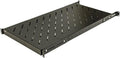 Navepoint 1U 19-Inch Fixed 4-Post Rack Mount Server Shelf with Adjustable Depth from 18-42 Inch Black