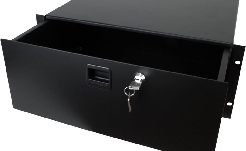 Penn Elcom 3234LK 4 Space (4U) Steel Rack Drawer with Slam Latch & Keyed Lock, 15.25 Inch Deep