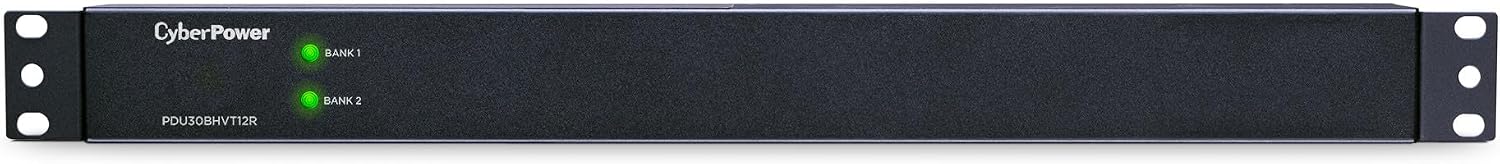 CyberPower PDU30BHVT12R Basic PDU, 200 – 230V/30A (Derated to 24A), 12 Outlets, 10ft Power Cord, 1U Rackmount