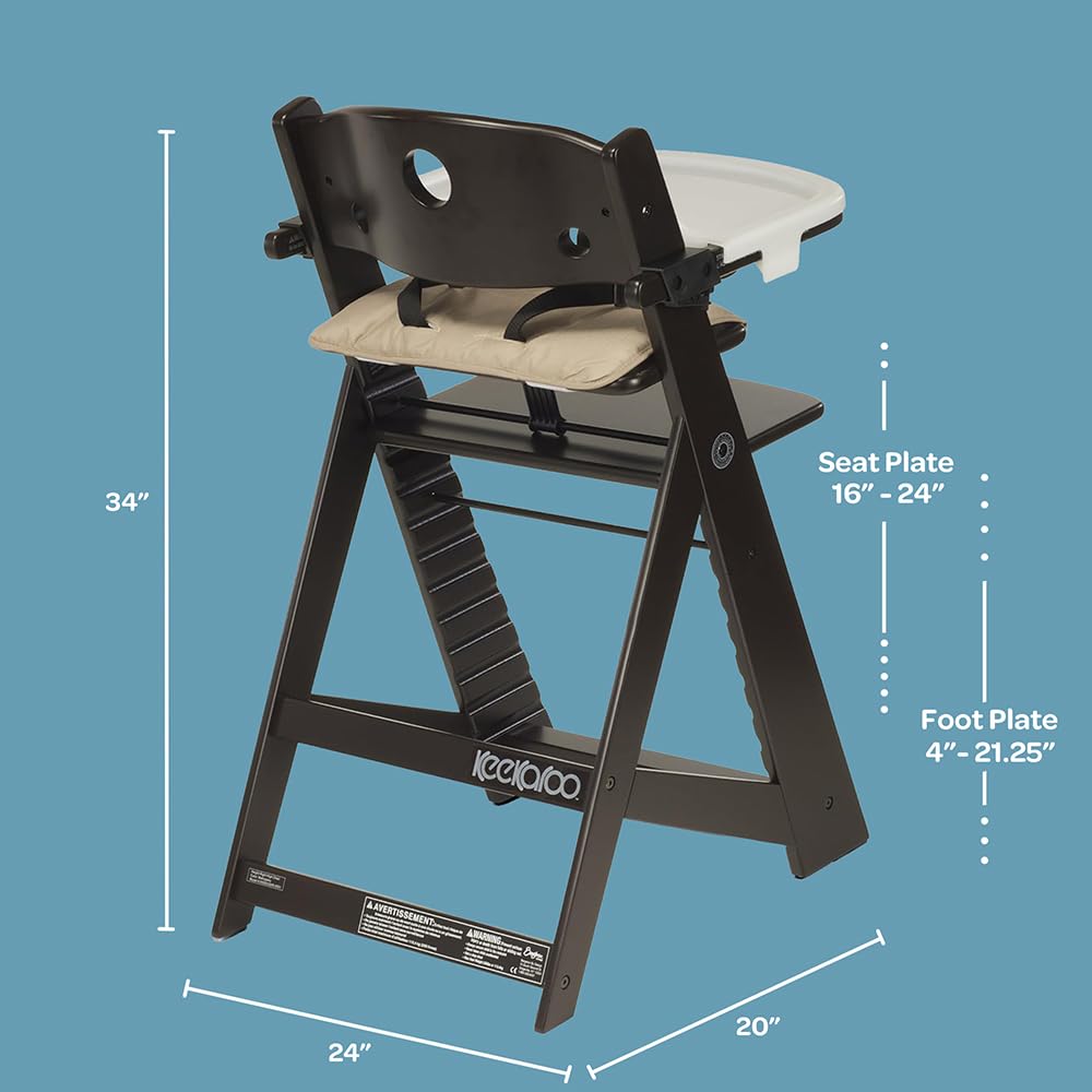 Keekaroo Height Right High Chair with Tray, Espresso