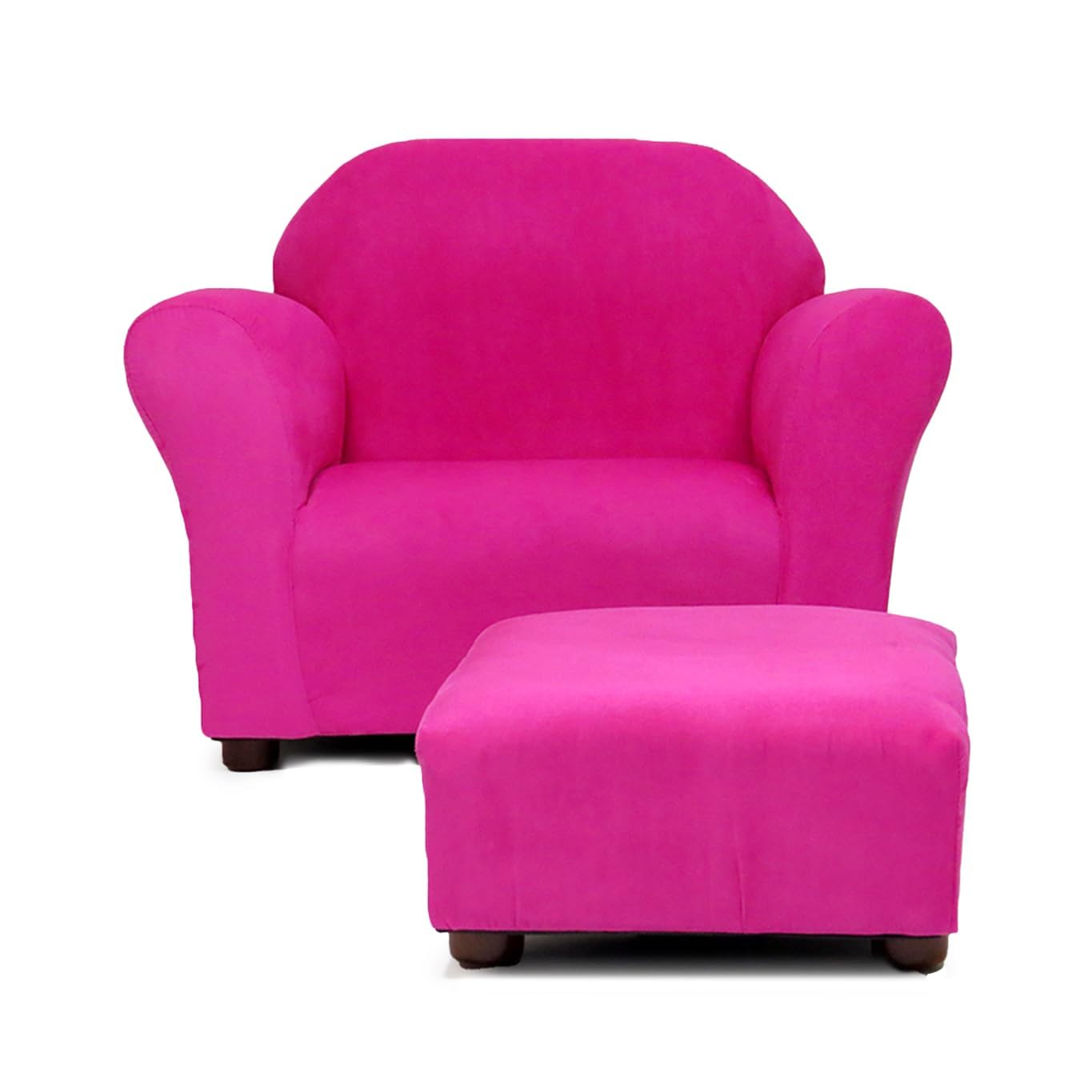 Roundy Kids Chair with Ottoman, Microsuede Upholstered, Ergonomic & Comfortable Design, Sturdy Wooden Frame, Ideal for Boys & Girls Ages 2-5, Easy to Clean, Perfect for Bedrooms, Playrooms & Daycares