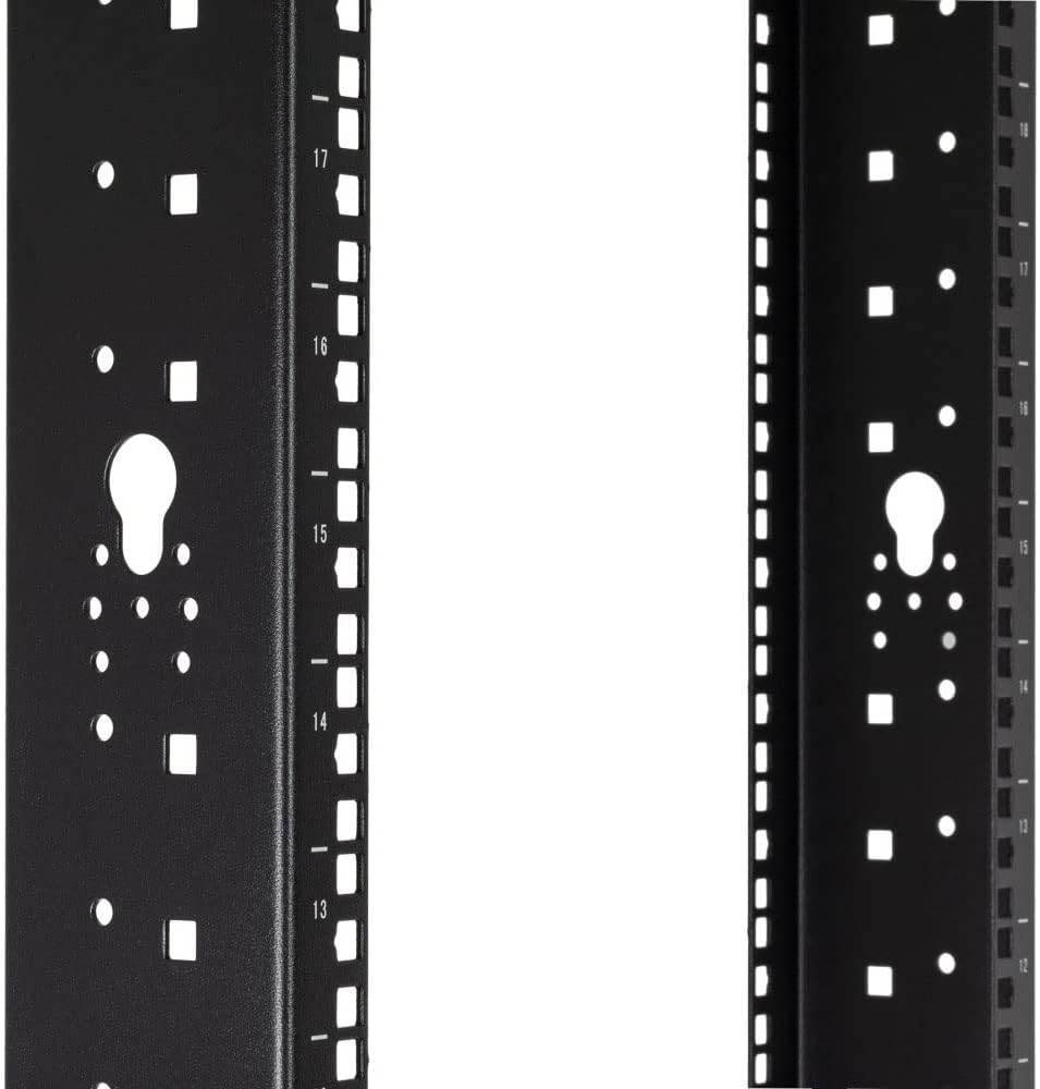NavePoint 25U 2 Post Open Frame Server Rack for 19 Inch Equipment, AV, Networking, Data & IT Devices, 2-Post Rack 25U 881lbs Weight Capacity, Black